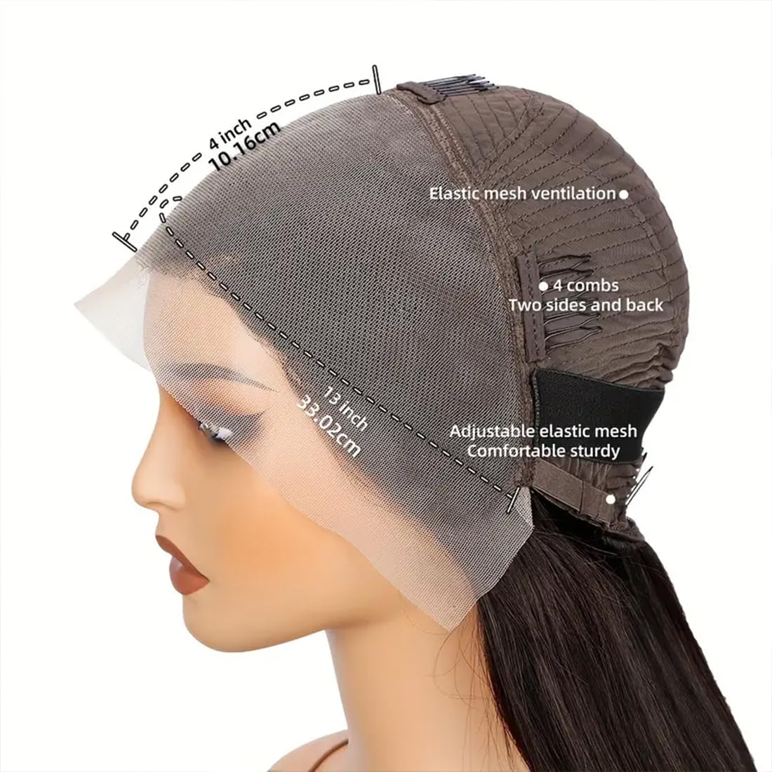 250 Density Straight Lace Front Wigs Human Hair Pre Plucked 13x4 HD Lace Glueless Straight Frontal Wigs Human Hair For Black Women 100% Unprocessed Black Straight Wig Human Hair 32 Inch
