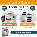Kitch’nMore 38oz Meal Prep Containers, Extra Large &Thick Food Storage Containers with Lids, Reusable Plastic,Disposable Bento Box,Stackable,Microwave/Freezer/Dishwasher Safe, BPA Free (30Pack)