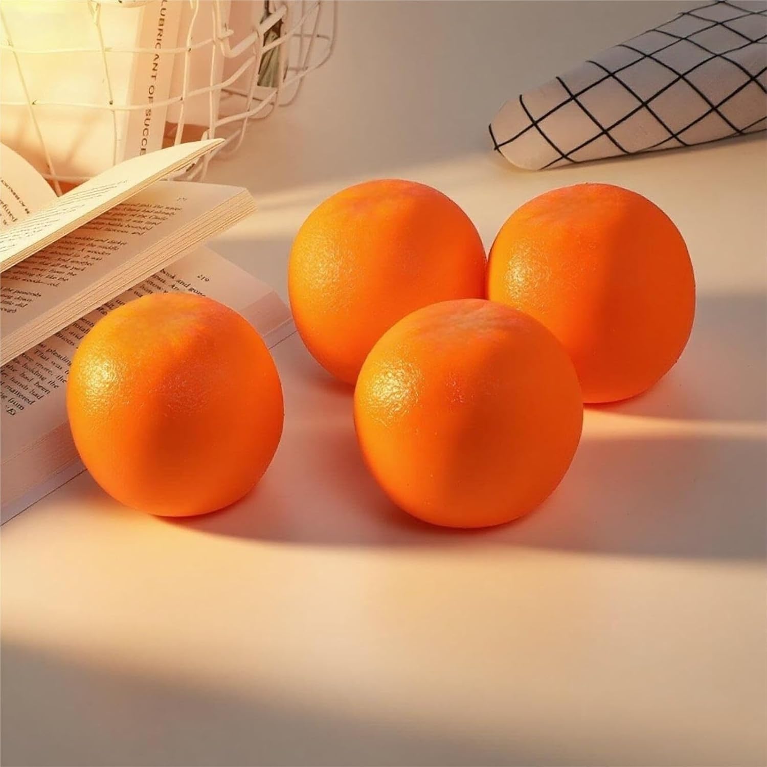 RUVOO Lifelike Faux Fruits Modle Artificial Orange Fruit 4-Piece Set, Decoration, Foam Photo Props