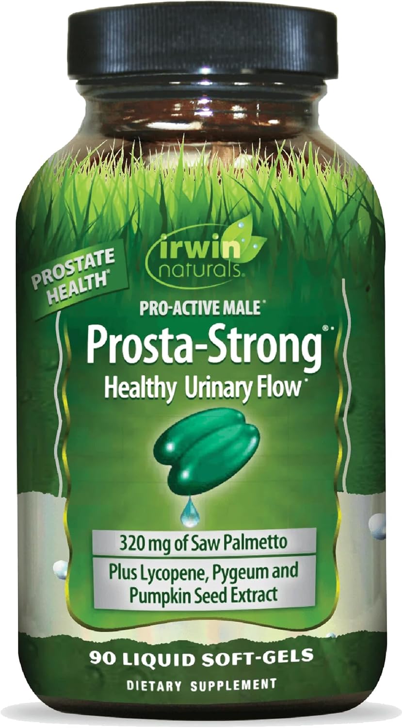 Irwin Naturals Prosta-Strong - Prostate Health Support with Saw Palmetto, Lycopene, Pumpkin Seed & More - 90 Liquid Softgels
