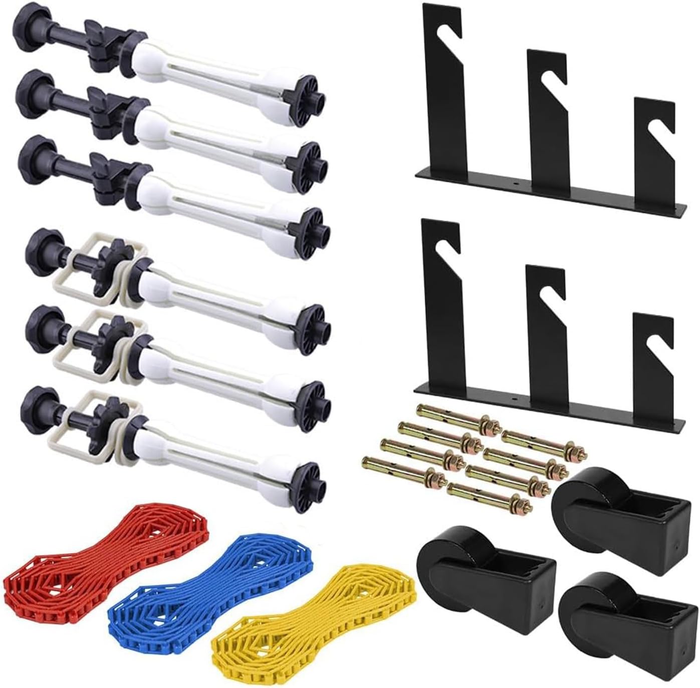 2 Perchas De Aluminio Para Equipo De Piscina - Ganchos De Pared Negros, 21.6x7.6 Cm