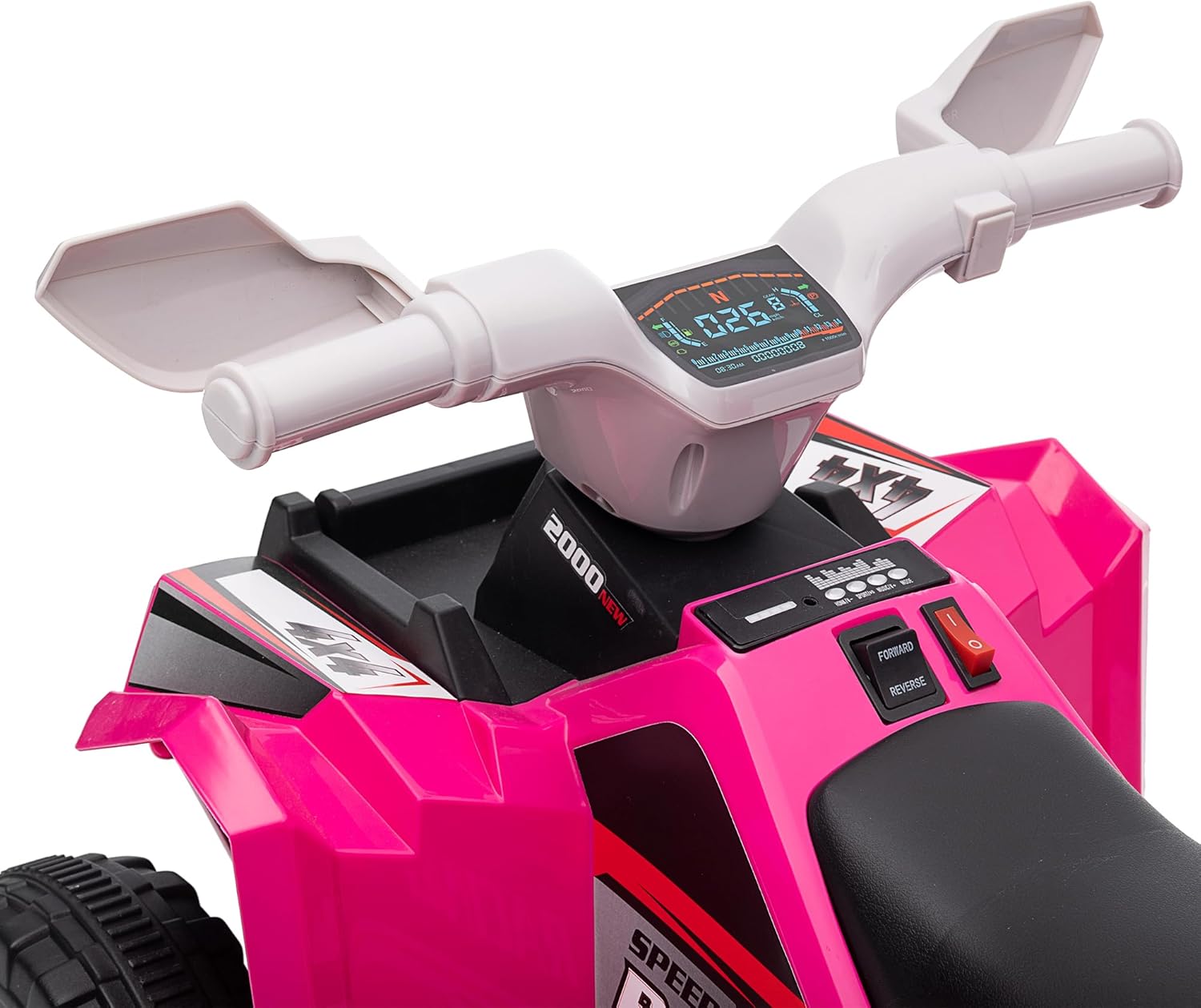 Aosom Kids ATV Quad Car, 6V Four-Wheeler Ride on Toy for Kids with Forward Backward Function, Wear-Resistant Wheels for Toddlers Ages 18-36 Months, Pink