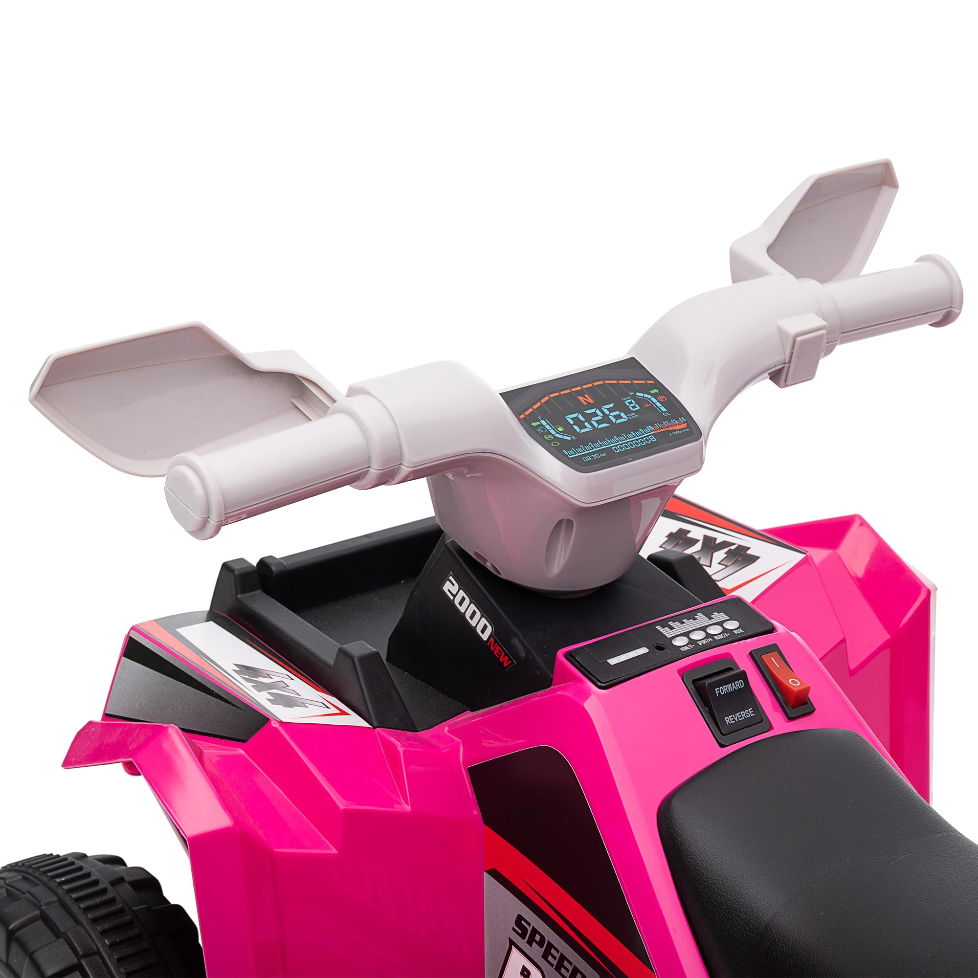HOMCOM Quad Eléctrico para Niños 6V 18-36 Meses Avance y Retroceso 2,5 km/h Rosa