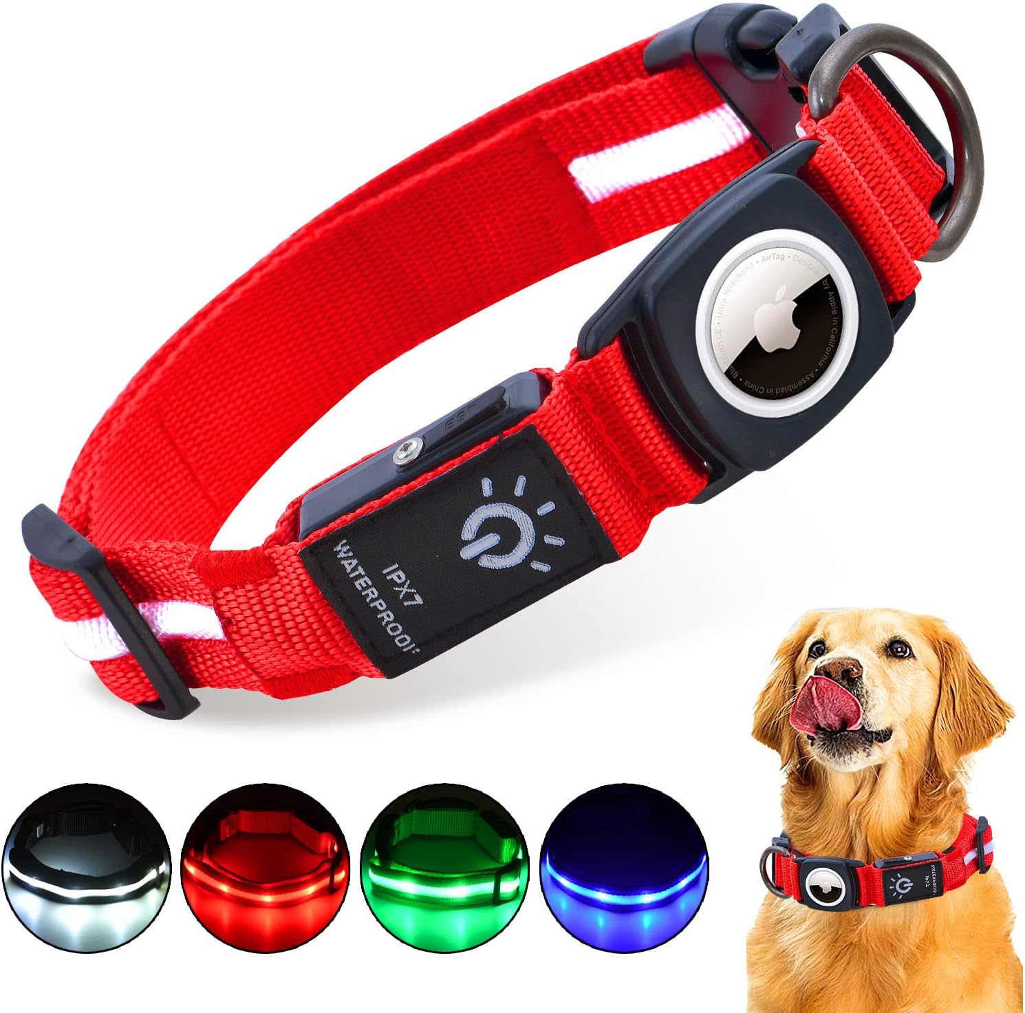 HLHGR Airtage LED Dog Collar Light up Dog Collar with