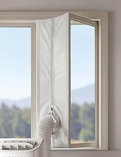 DREO 400cm Universal Klimaanlage Fensterdichtung Kit, Industriekleber, Ohne Bohren, Selbstsichernder Reißverschluss, Starke Abdichtung & Saubere Entfernung, Wasserdicht für Klimaanlage/Wäschetrockne