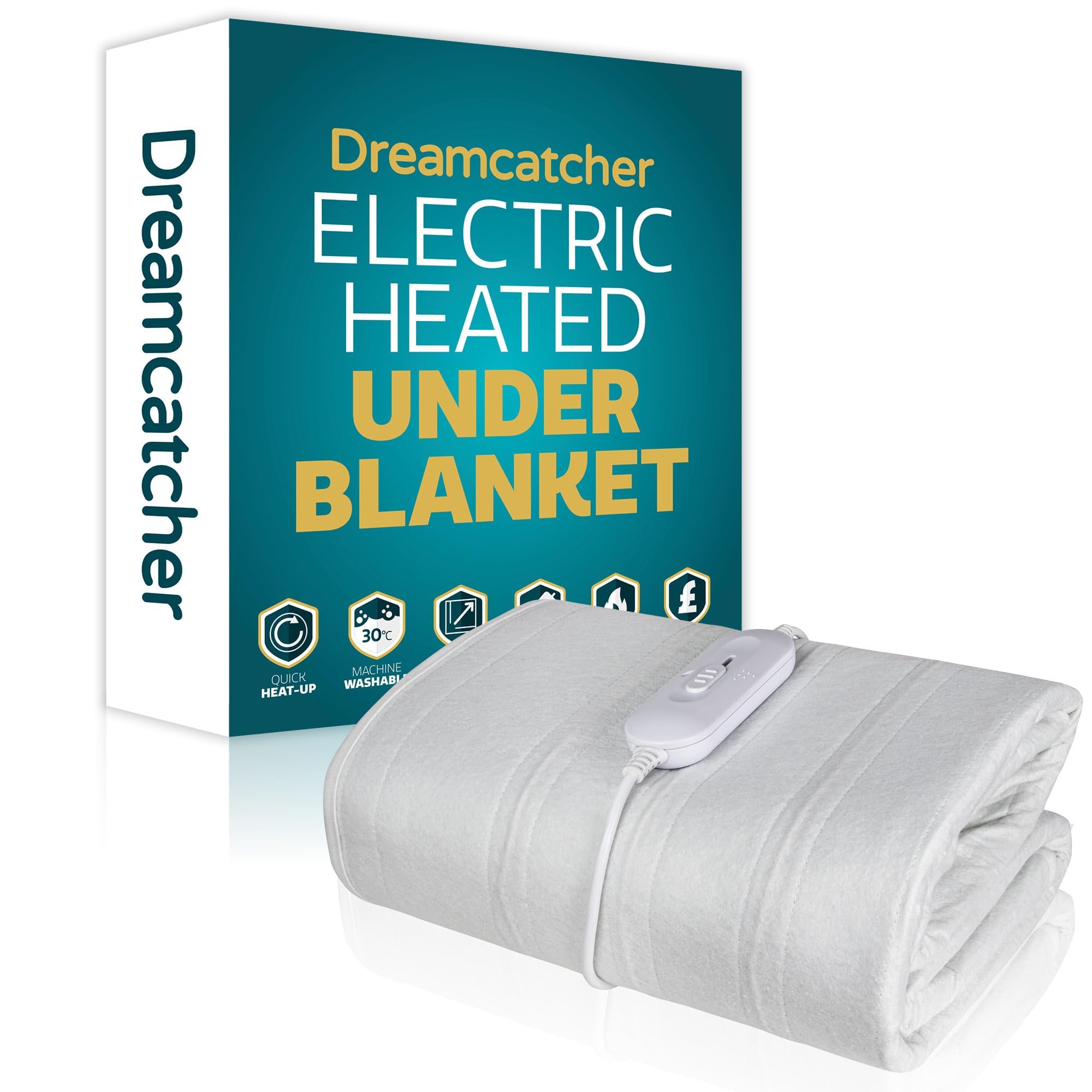 Dreamcatcher Double Electric Blanket 135 x 120cm, Soft Polyester Electric Blanket Fitted U...