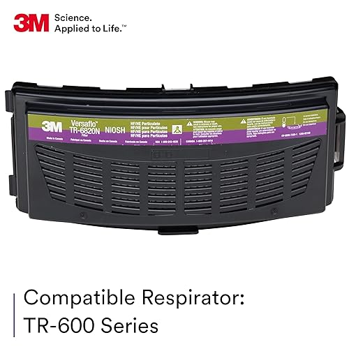 Miniatura 4 de 3M Versaflo HEPA & Nuisance - Filtro OV TR-6820N, para TR-600 PAPR, caja de 5, aprobado por NIOSH, fluoruro de hidrógeno, vapor orgánico