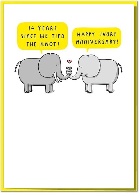 14 Years Since We Tied The Knot! Cute 14th Anniversary Card