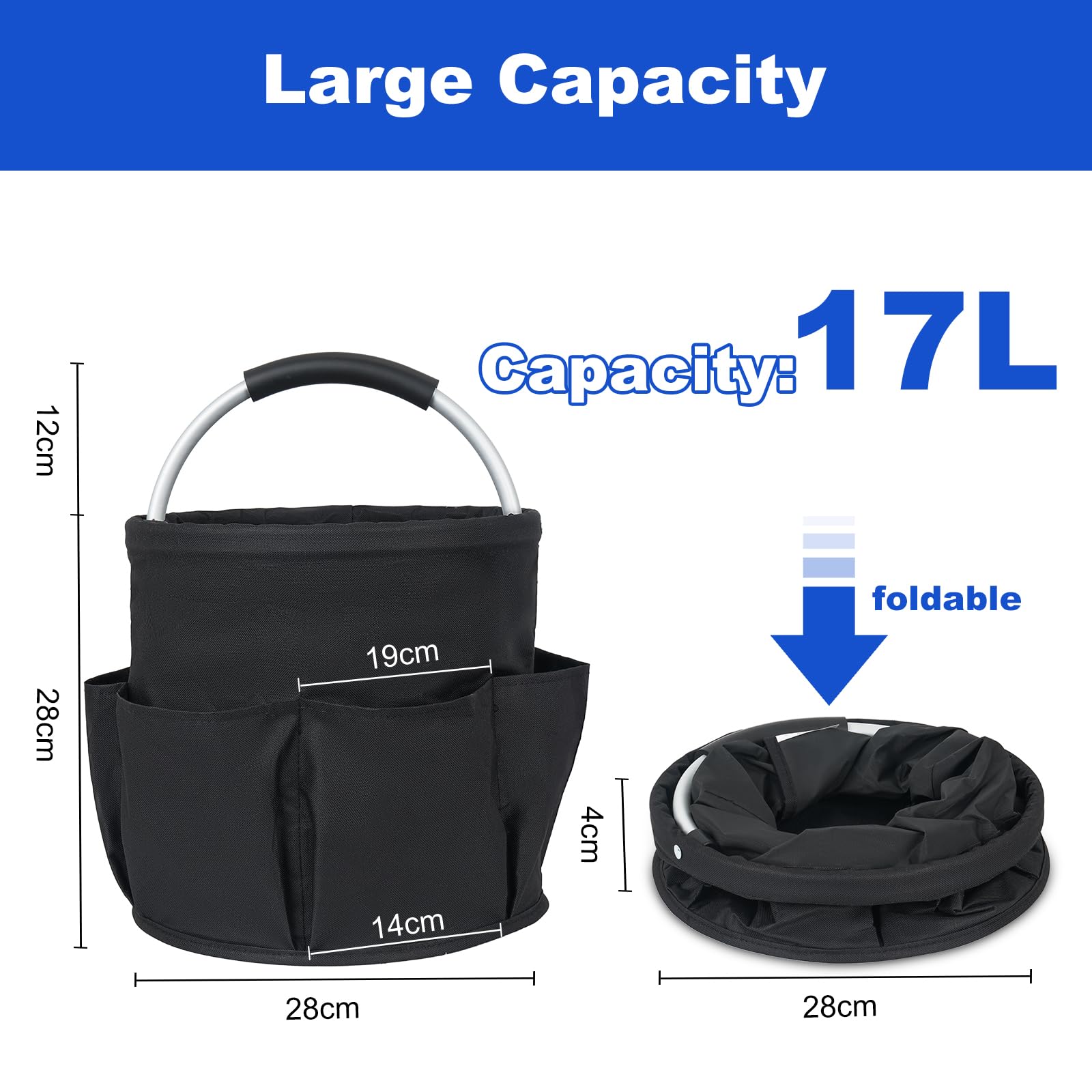 Borsa Organizer Per Pulizie Con Manico, Divisori Staccabili, Tracolla E Cintura, Verde, Multifunzionale - 2