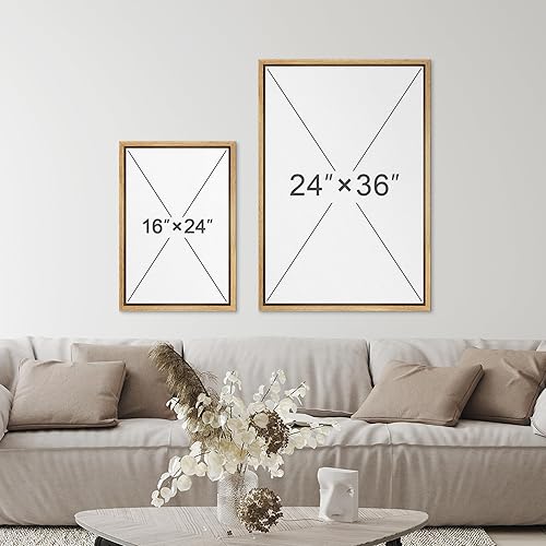 Miniatura 6 de SIGNFORD Lienzo enmarcado para pared, diseño de bosque de pinos con salida del sol, cordillera, paisaje, naturaleza, ilustraciones silvestres,