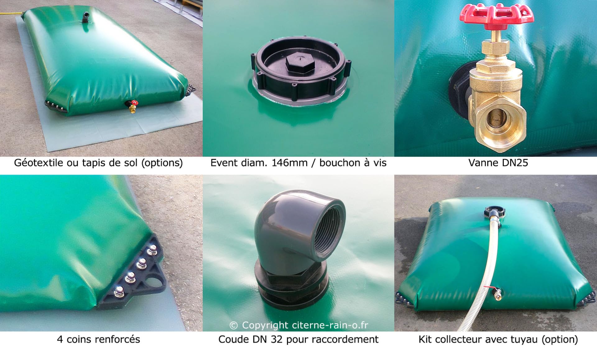 Citerne Souple 3000 litres (3 m3) - Forme Standard (4,22 m x 2,21 m x 0,60 m)