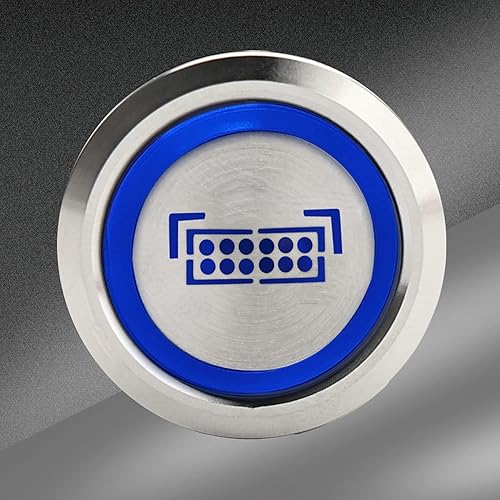 Miniatura 6 de APIELE Interruptor de botón de barra de luz LED, encendido y apagado, SPST, acero inoxidable 10A, 12V, 24VCC, precableado, 0.748 in, 0.74 pulgadas,