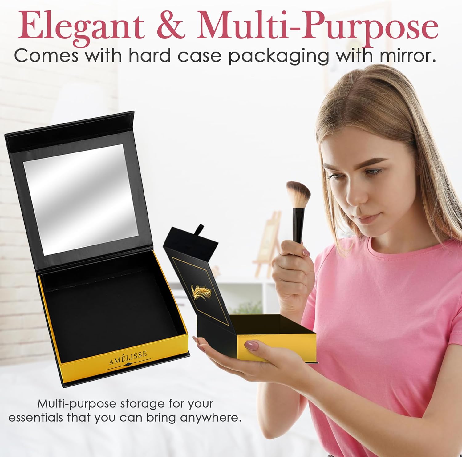 Silicone Nipple Covers with Lift – Adhesive Push Up Bra for Women, Reusable & Washable Sticky Breast Lift Pasties, Strapless Invisible Backless Bra, Beige + Travel Case & Hair Tie Gift - Image 3