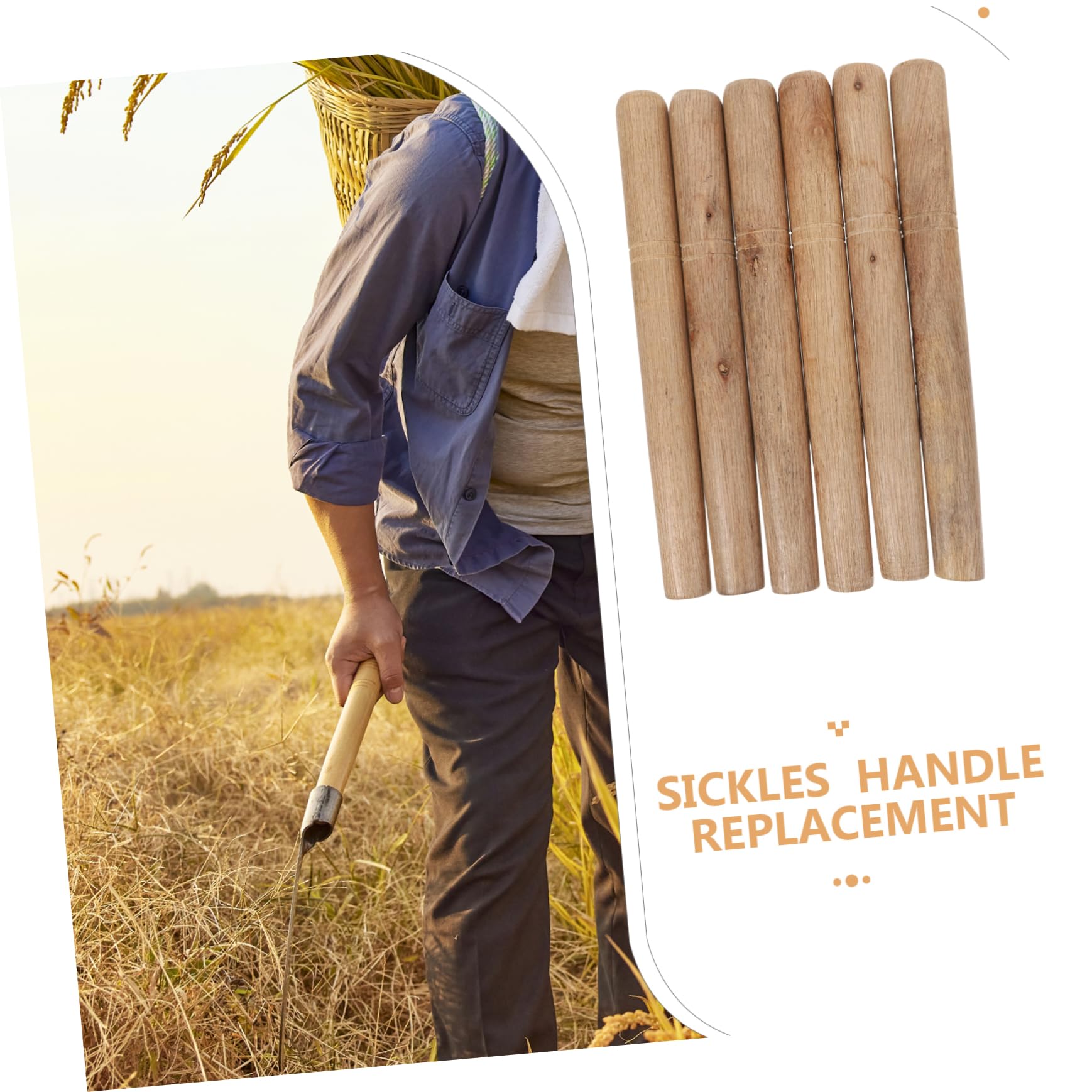 Toddmomy Manico in Legno Sostitutivo per Attrezzi Agricoli 6 Pezzi Manico Legno Versatile per Zappe e Badili per Arredi e Giardinaggio