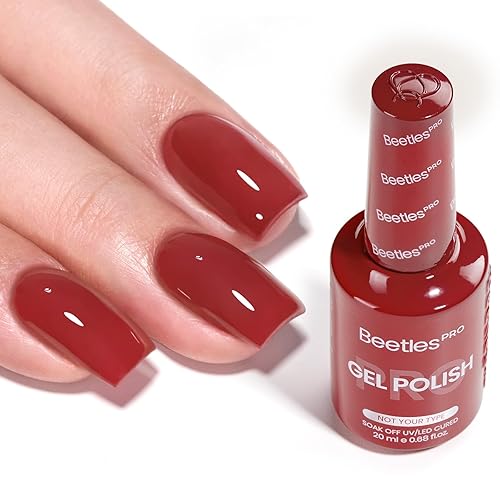 Beetles Pro - Esmalte de gel rojo – No es tu tipo, esmalte de gel de color rojo brillante de 0.7 onzas líquidas, lámpara de uñas UV, secado No es tu