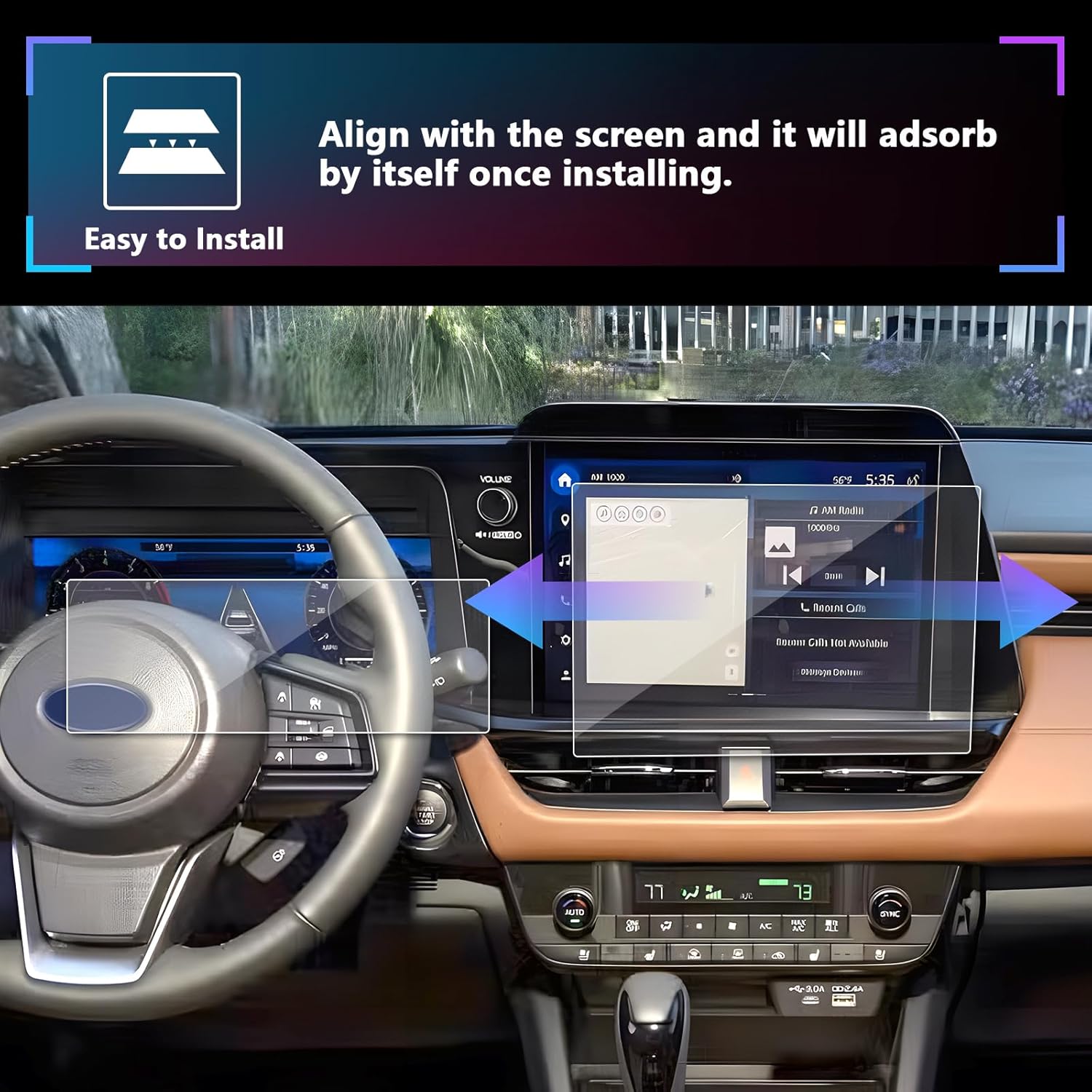 SXCY 2PCS for 2026 Subaru Outback Screen Protector [GPS+Dash] for 2026 Subaru Outback Accessories Navigation Display Touch Screen Protector (9H Tempered Glass)