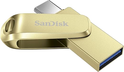 SanDisk Ultra Dual Drive Luxe Type-C 128GB, OTG, Upto 400MB/s, Pendrive, Gold, 5Y Warranty (SDDDC4-128G-I35GD)