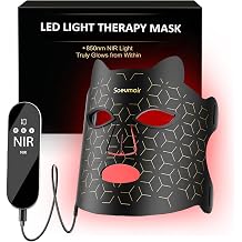 Red Light Therapy Mask for Face, LED Face Mask Light Therapy with Near-Infrared 850nm, Red Light Mask, USB C Rechargeable Mask for Home Working Travel Yoga