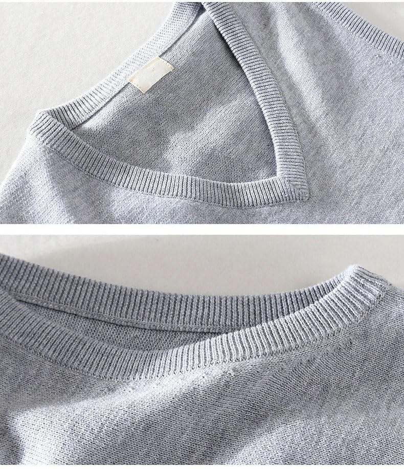 Men Solid Color Sweater Vest Men Knit Pullover Classic Slim V-Neck Sleeveless Pullover3
