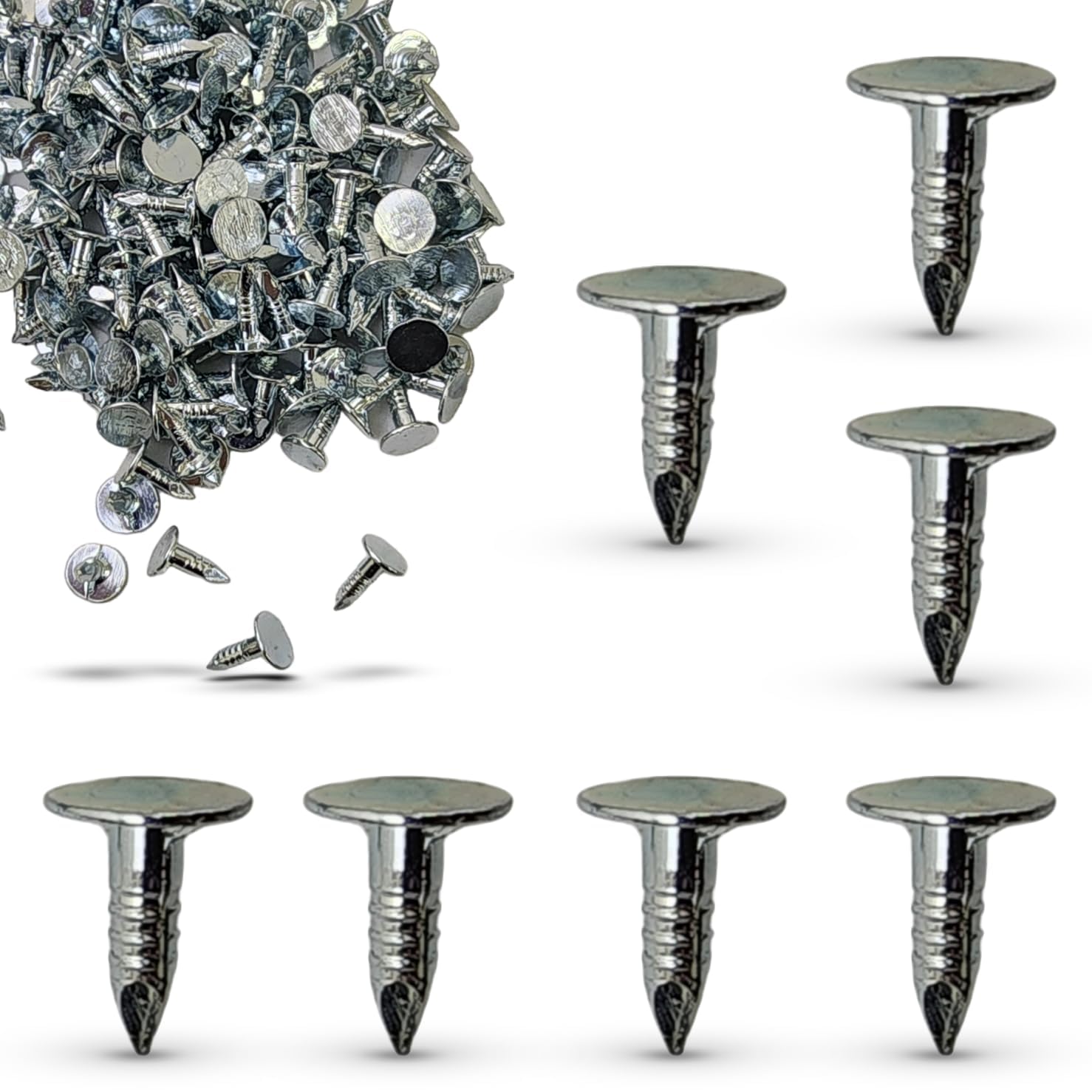 2000 Pack 1/2 Inch - Steel Roofing Felt Nails, Roofing Felt Pins Suit for Shed Roof Roofing Felt Slate Boards, Broad Head Pins