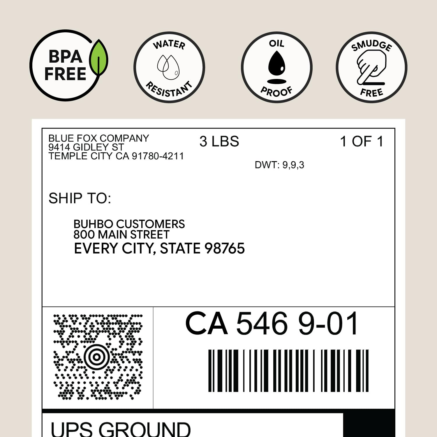 Buhbo DYMO compatibile 10,2 x 15,2 cm 4 x L Shipping Label 1744907, bianco (220 per rotolo) 20 Rolls