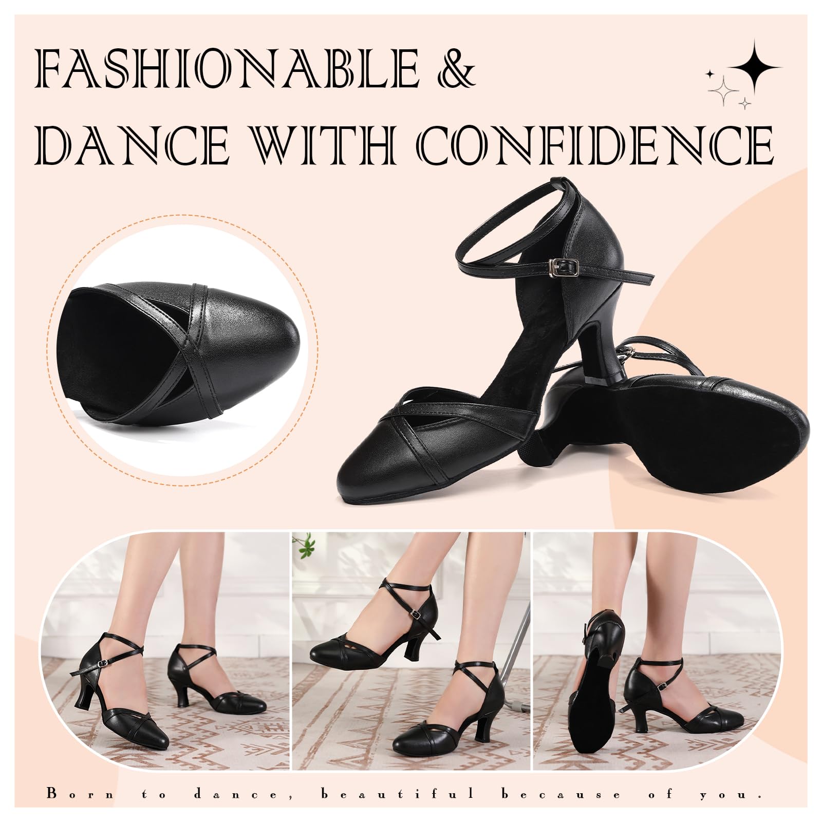Damen Latin Tanzschuhe Geschlossen Salsa Tango Charakter Ballsaal Tanzschuhe Wildledersohle