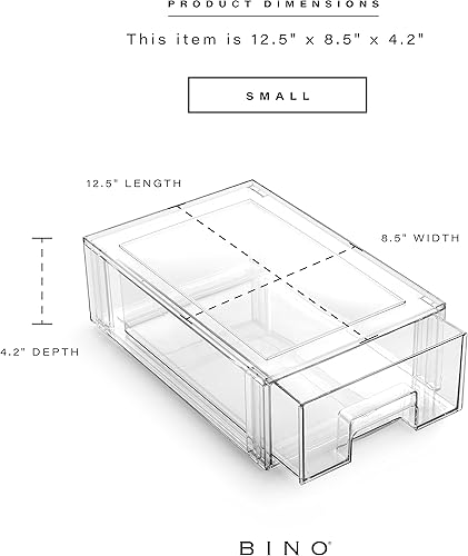 Miniatura 3 de BINO Cajones de almacenamiento apilables, pequeños - transparentes  The Crate Collection  Contenedores de almacenamiento con cajones organizadores