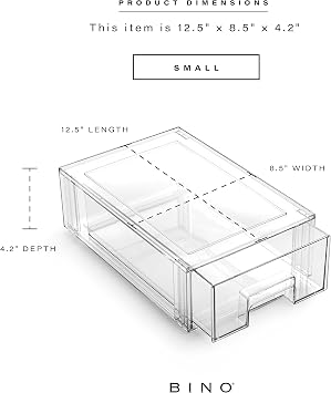 BINO | Stackable Storage Drawers, Small - Clear | THE CRATE COLLECTION | Storage Bins With Drawers | Bathroom Organizers | Under Sink Organizer | Vanity Cabinet Home Organization