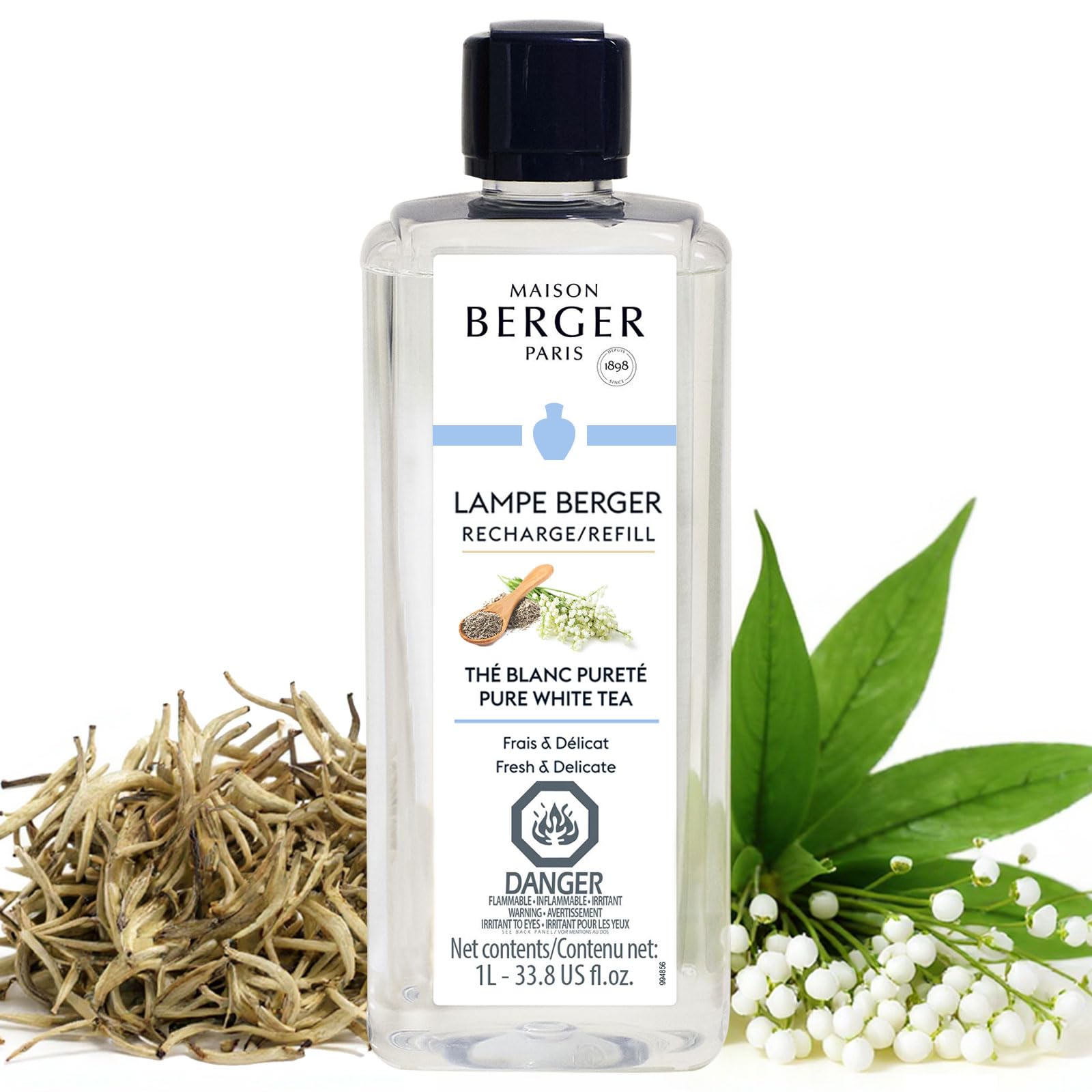 Amazon.com: Maison Berger Pure White Tea Lampe Berger Refill, 1