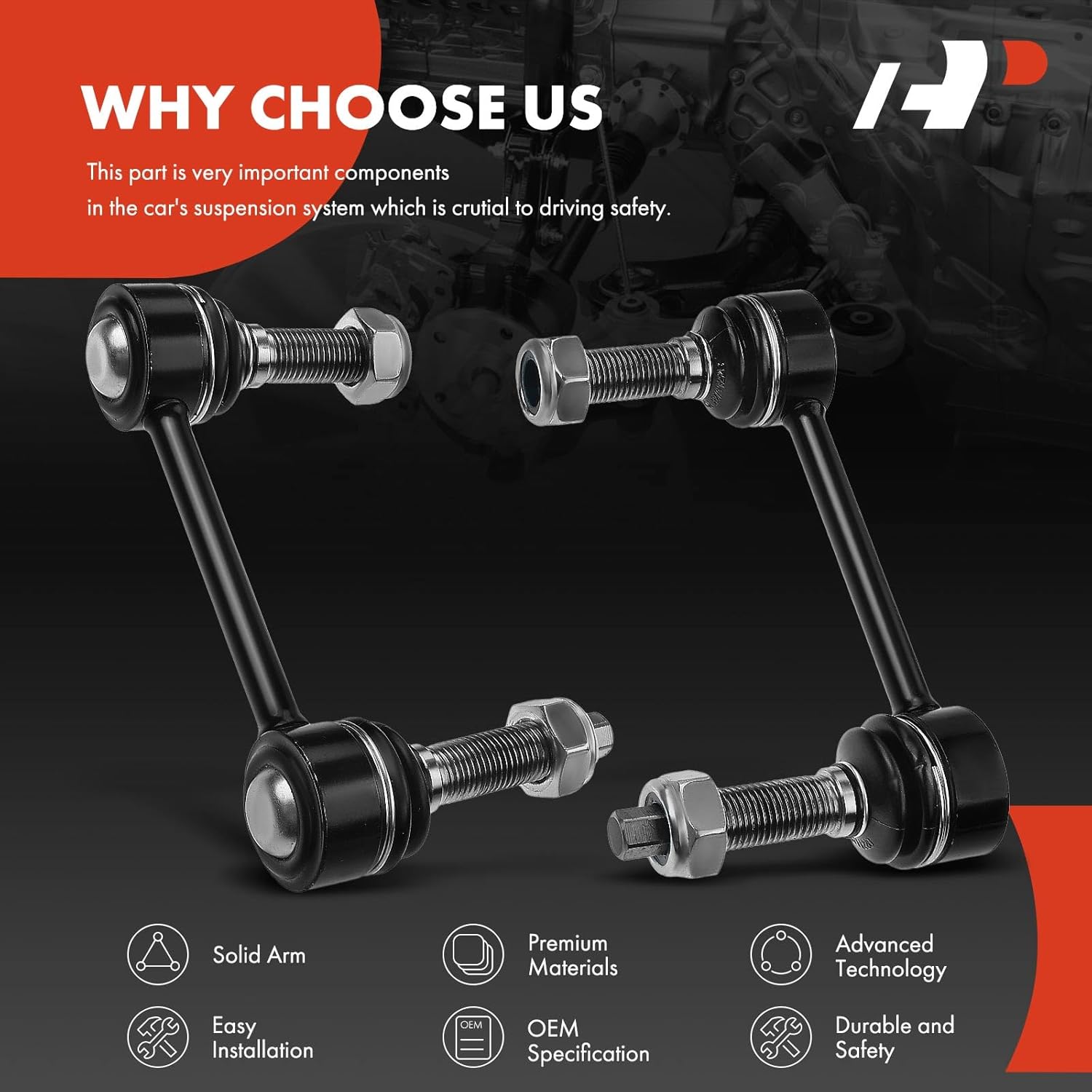 A-Premium 2 x Rear Sway Bar Links Stabilizer Bar Links, Compatible with Mercedes-Benz GL320 GL350 & GLE300d GLE350 GLE400 GLE550e & AMG - GL63 GLE43 GLE450 GLE63 & GLE63 AMG S & GLS450 & R320 & ML320