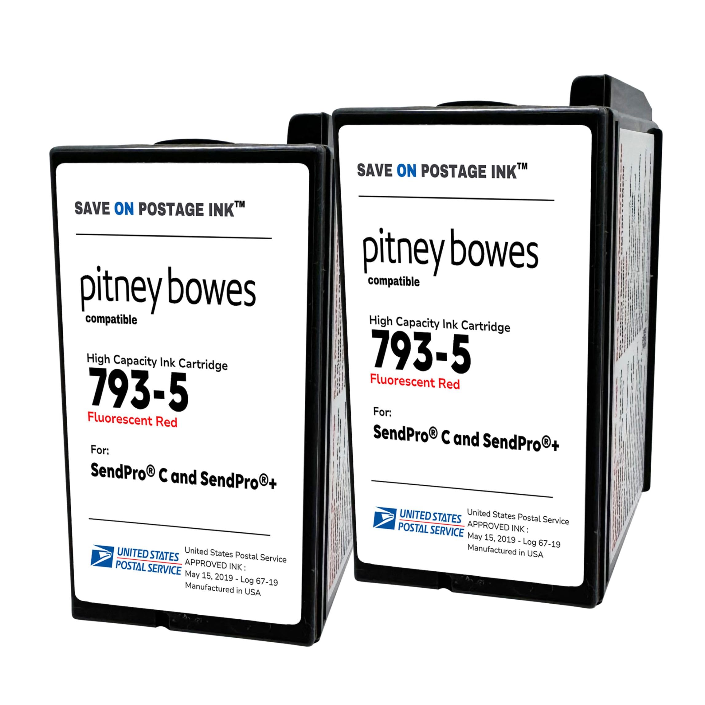 Save On Postage InkRed Ink Cartridge Compatible with PB 793-5 Postage Meter Ink for SendPro C SendPro+ DM Series Mailing System, DM100/100i/125i/150i/175i/200L/225 P700 Postage Meters, 35ml