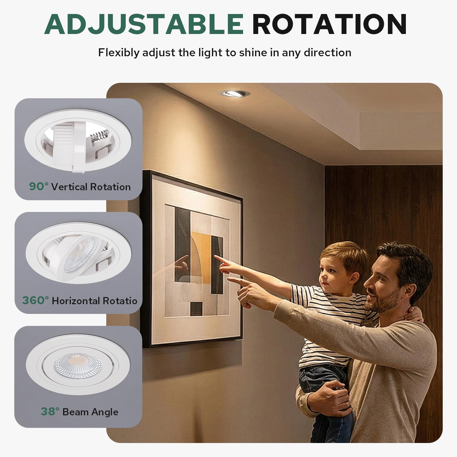 LED Einbaustrahler 230V 75mm Dimmbar Herausnehmbares LED-Modul-Design LED Spots 5W Einbauleuchten 360° und 90° verstellbare Ausrichtung Deckenspots Warmweiß Neutralweiß Kaltweiß 6er Set Weiß