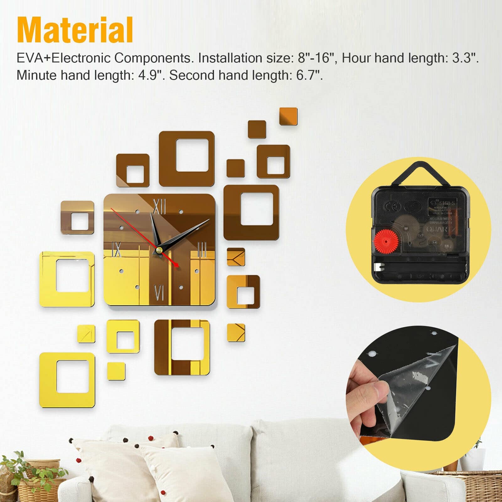 Modern Elegance Meets Function: Transform Your Space with a 3D Acrylic Mirror Wall Clock