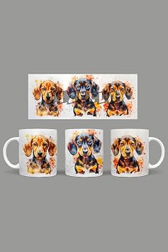 Dachshund Kupa, Beyaz, 330 ml FIZELLO-MUG-064-dachshund