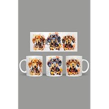 Dachshund Kupa, Beyaz, 330 ml FIZELLO-MUG-064-dachshund