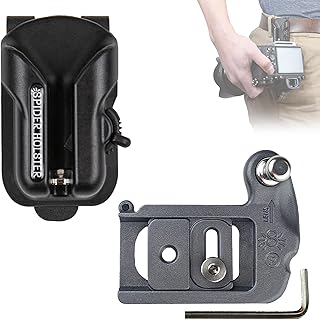 Spider Holster – Spider X Camera Holster Set for Carrying a Professional Mirrorless Camera with Included Clip-On Self-Locking Camera Holster – Compatible with Any Belt