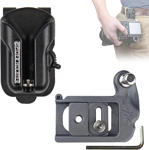 SPIDER HOLSTER – Clip-on Camera Holster and Camera Plate with Durable Stainless Steel Pin – Compatible with Any Belt