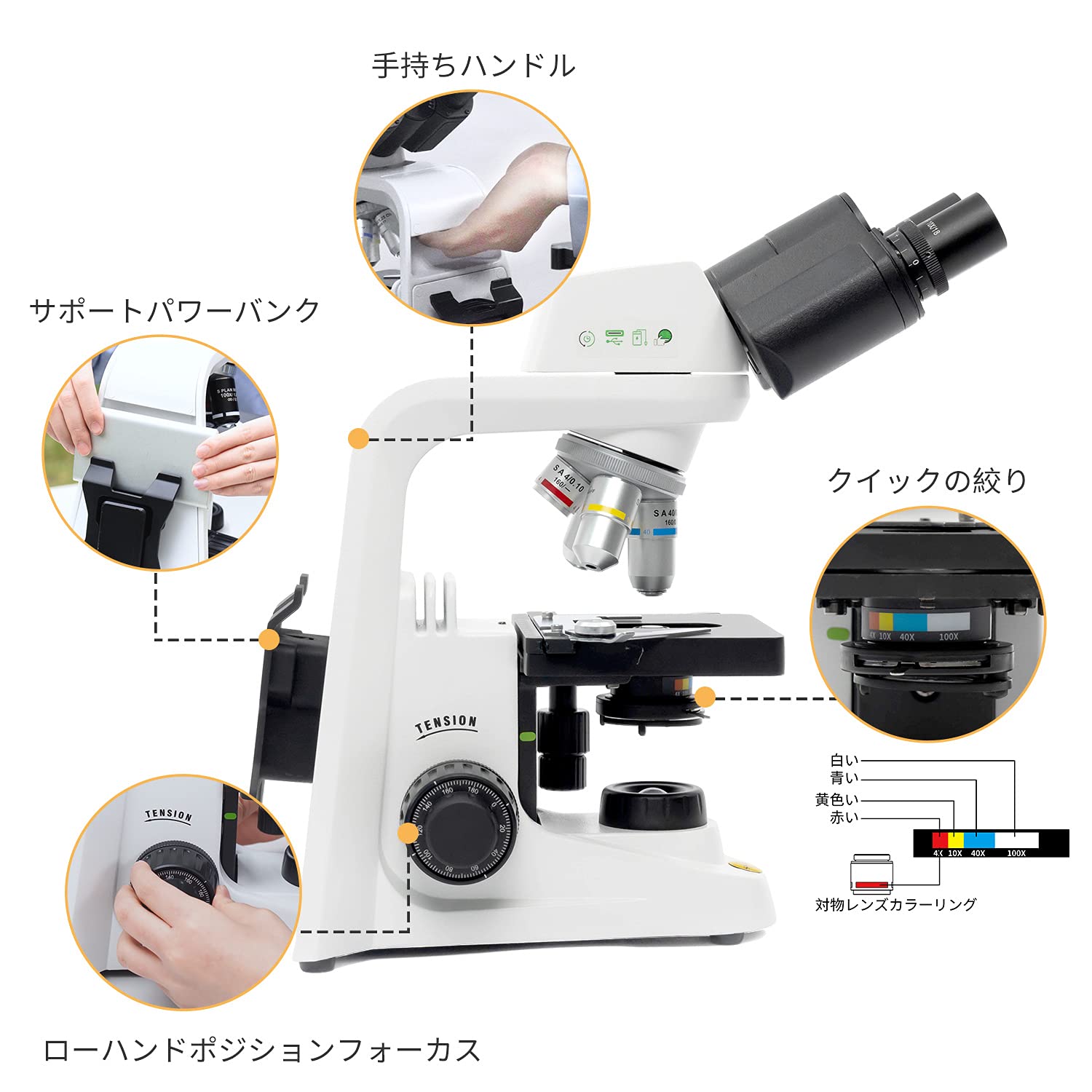 Amazon | SWIFT 双眼生物顕微鏡 倍率40X-2500X ジーデントップ式30度