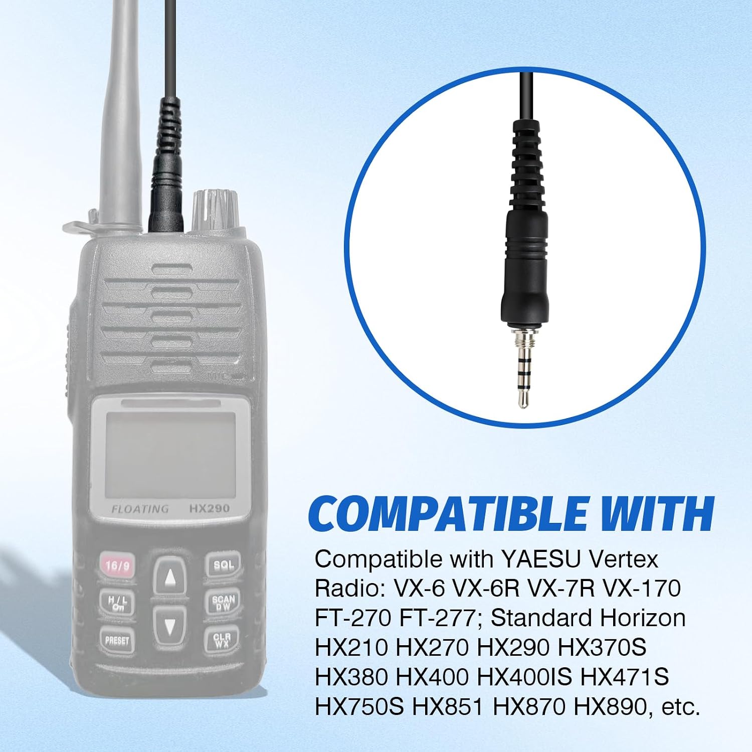 IP65 Waterproof Shoulder Microphone for Yaesu Vertex VX-6 VX-6R VX-7R VX-170 FT-270 Standard Horizon HX210 HX270 HX400 HX750S HX870 HX890 Walkie Talkies