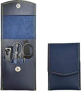 爪切り つめきり [GRTUFOBA] 4点セット多機能爪切りセット 爪やすり 飛び散り防止 錆びない 切れ味 毛抜き 鼻毛カッター ヤスリ付き 手 足 顔 携帯用 レザーケース付き収納 [並行輸入品]