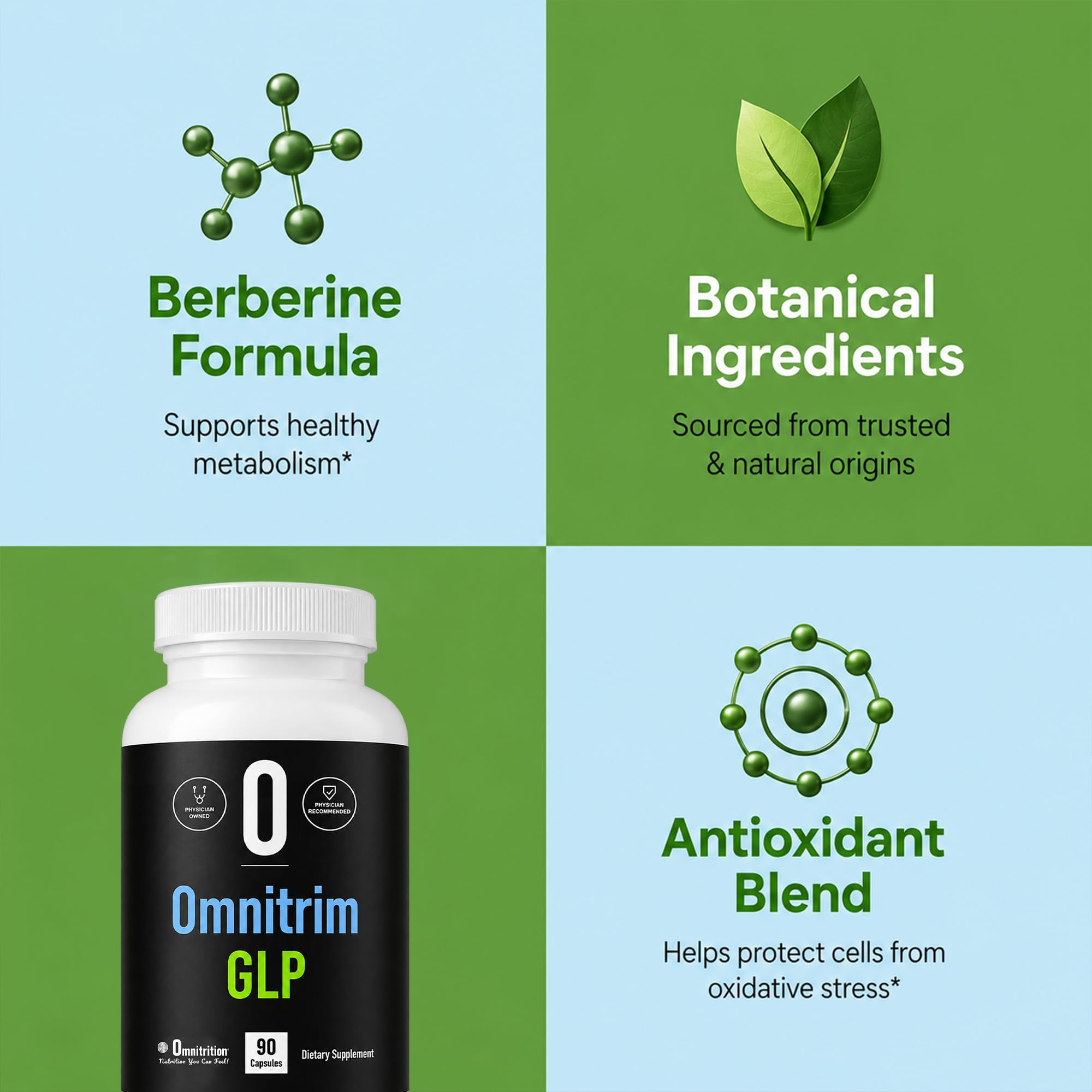 Omnitrition OmniTrim GLP Berberine Supplement, Green Tea, Chromium, 90ct — Amazon image 7