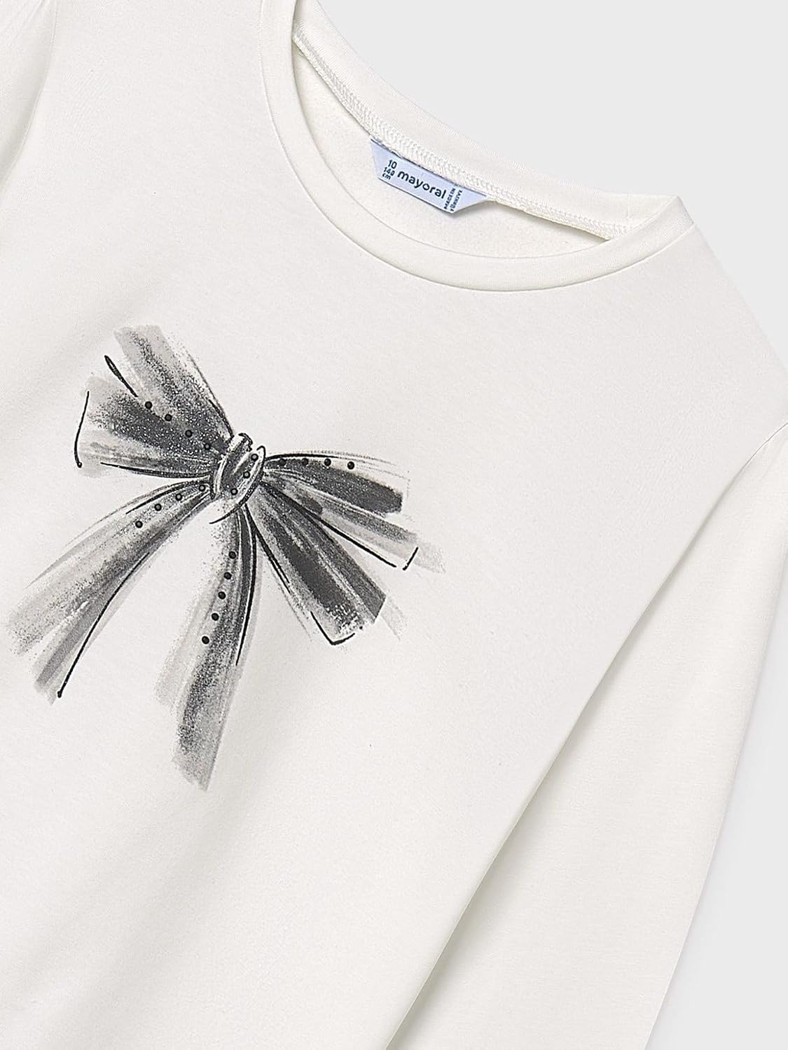 Mayoral L/s Basic t-Shirt for Girls Cream-Blac