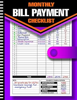 Bill Payment Tracker Notebook: Monthly Bill Payment Checklist | 100+ Pages | 8.5" x 11"