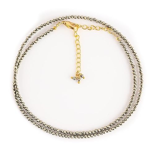 Vista 10 de Natural Smoky Quartz Gemstone Full Faceted Beads Crystals Dainty Necklace Jewelry Gift for Women, Birthstone, Healing Stones, 18 inch Stone