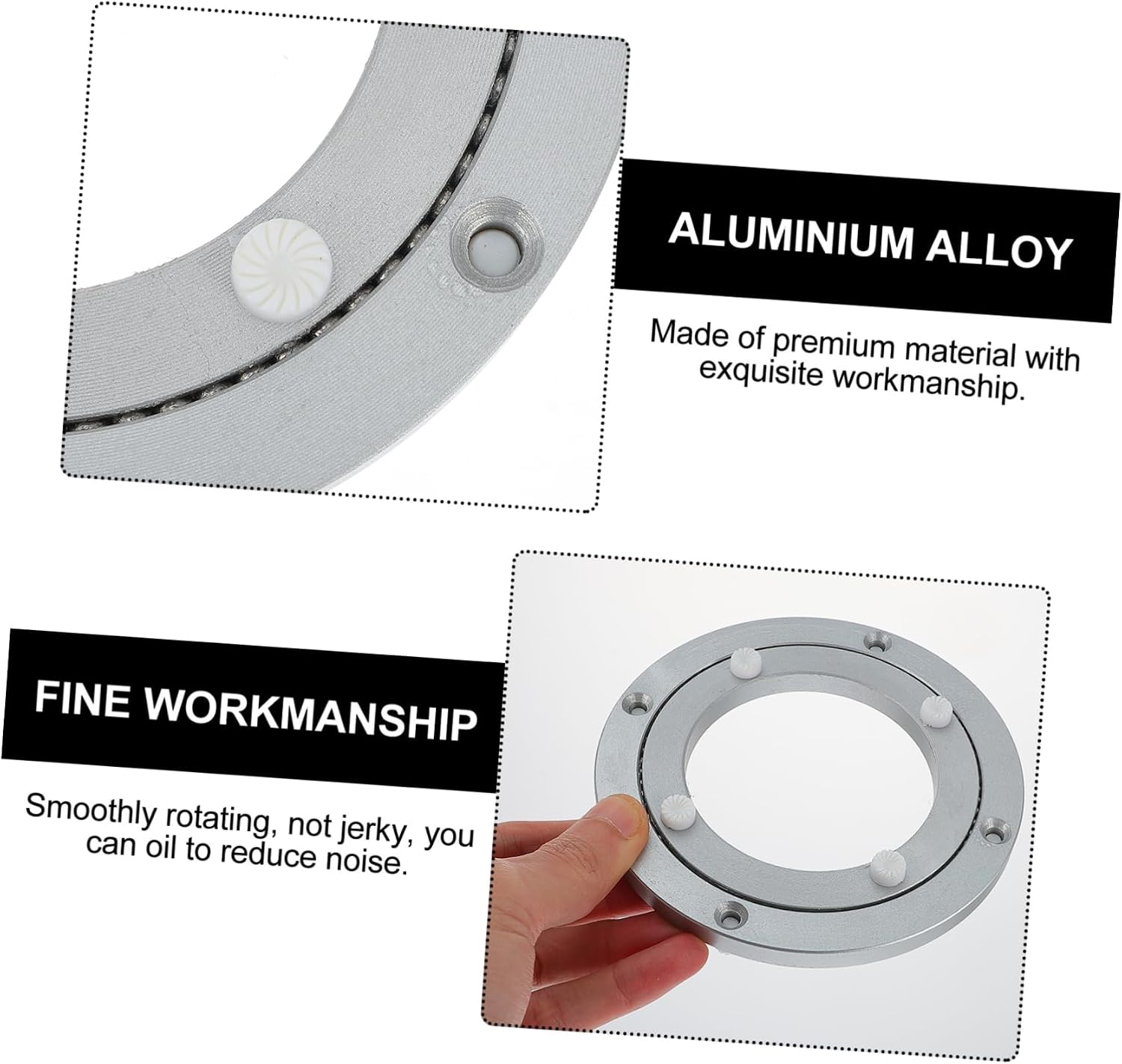 Alloy Rotating Tray Bearing Lazy Susan Turntable for Dining Table Kitchen and Display Use with Smooth Rotation for Home and Restaurant Decor