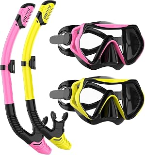 JRing Schnorchelset Erwachsene, Taucherbrille und Dry Schnorcheln Set Anti-Leck & Anti-Fog Schwimmbrille Schnorchelmaske Tauchmaske für Herren und Damen