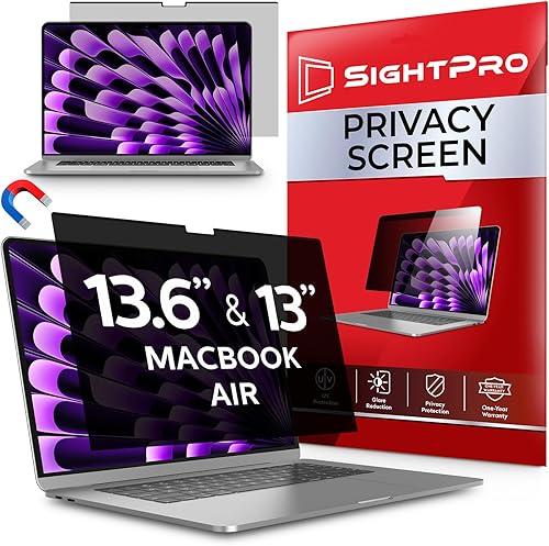 Pantalla de Privacidad Magnética para MacBook Air 13 y 13.6 Pulgadas (2022-2025, M2, M3, M4) Protector y Escudo de Privacidad para Laptop Extraíble