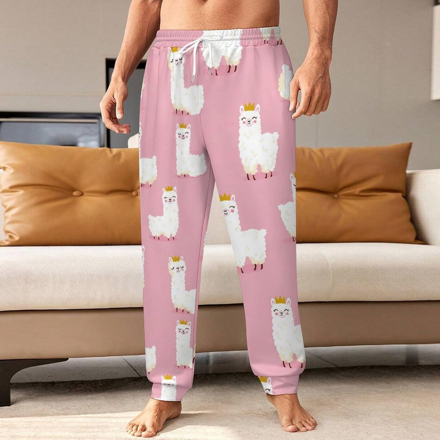 Crowned Alpaca Men Pants Lightweight Sweatpants Joggers Pant 4XL