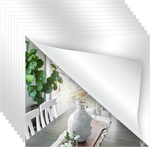 Juego de sábanas gruesas de espejo acrílico HD, sin vidrio, para despegar y pegar en la pared, dormitorio, baño, sala de estar, techo, azulejos de