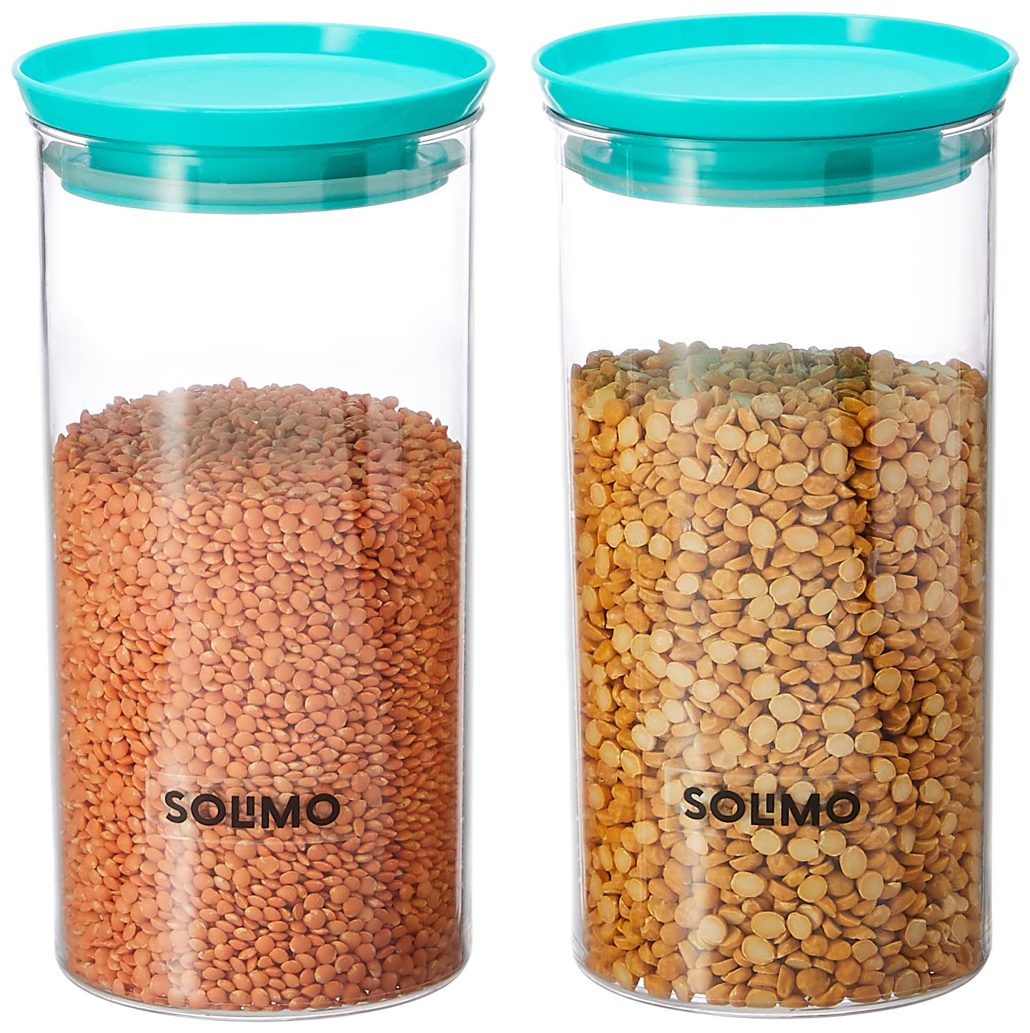 Amazon Brand - Solimo Plastic Storage Jar and Container Set I Air Tight & BPA Free Containers For Kitchen Storage Set I